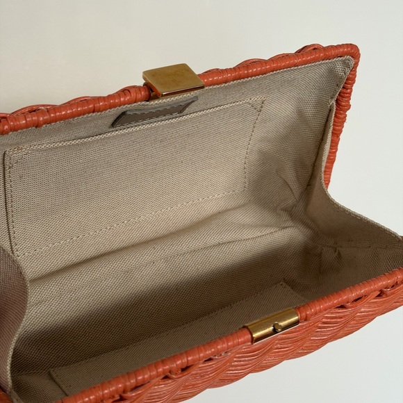 Aerin Vibrant Orange Woven Clutch - Picture 5 of 6